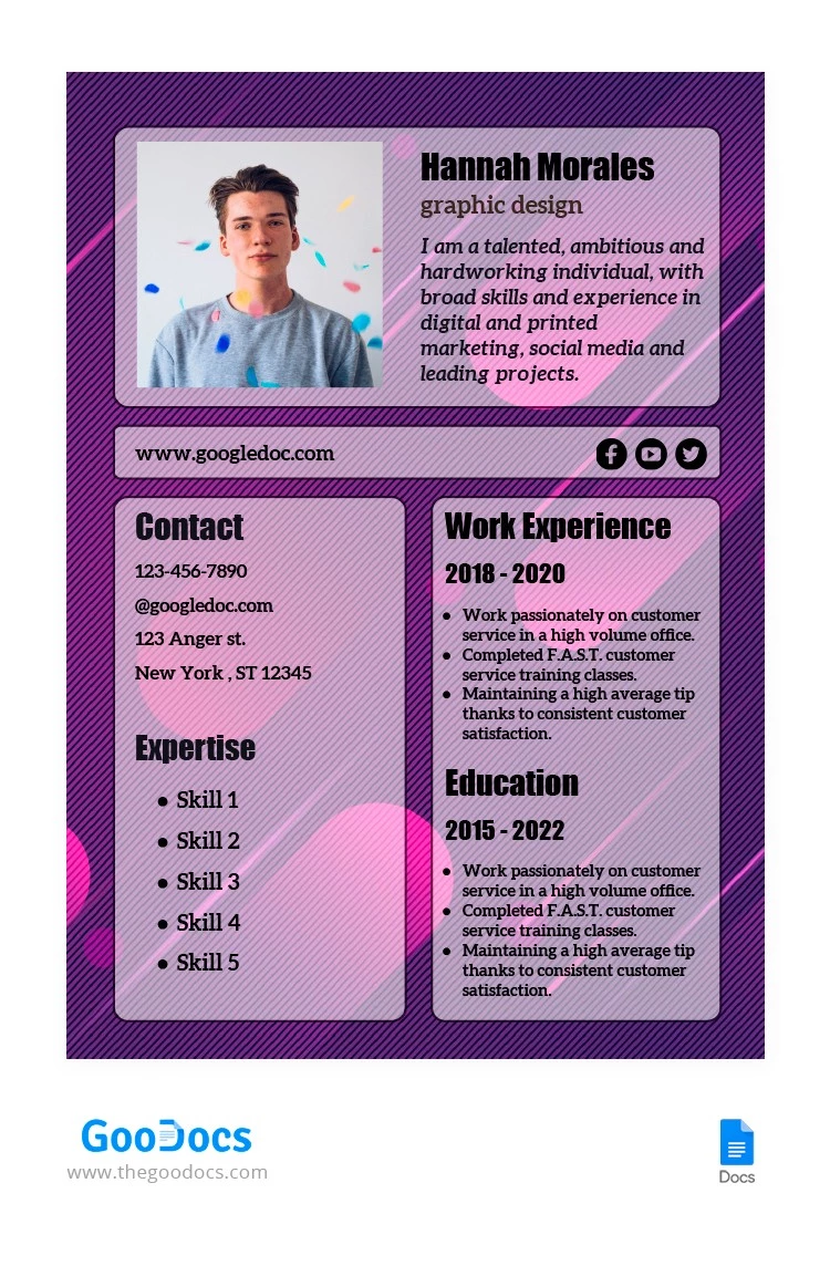 CV numérique - free Google Docs Template - 10064213