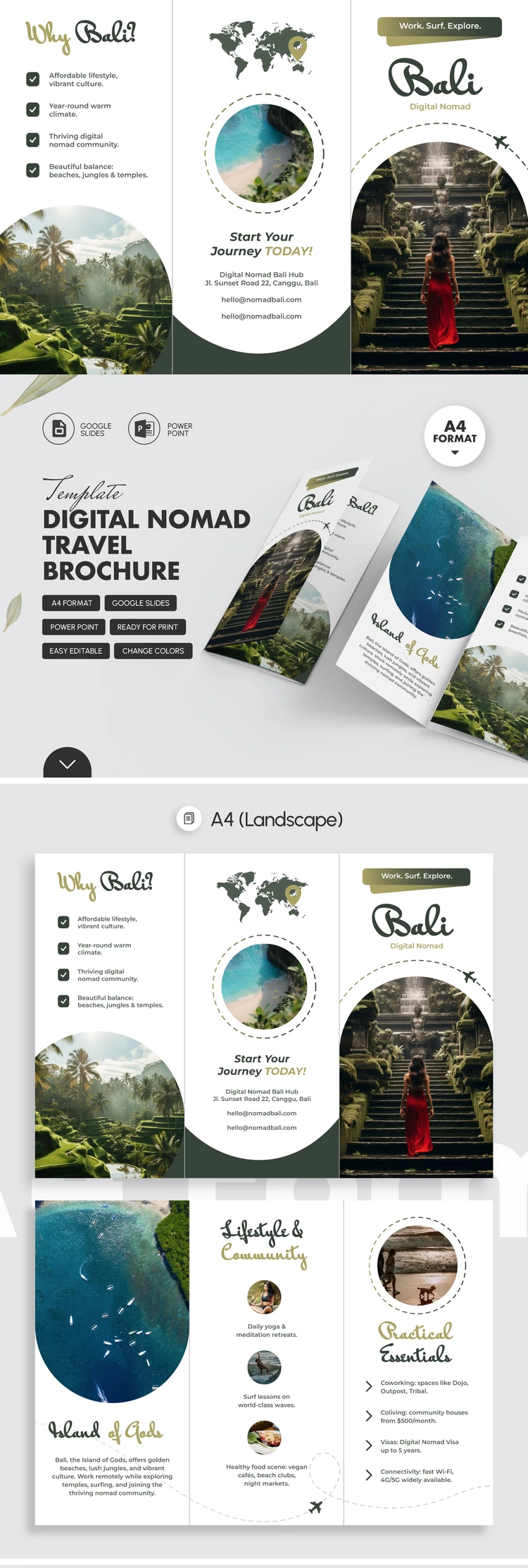 Digital Nomad Travel Brochure Template - free Google Docs Template - 10071688