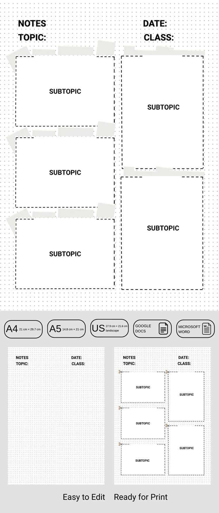 DIY Class Notes Template – Boost Study Efficiency - free Google Docs Template - 10072276