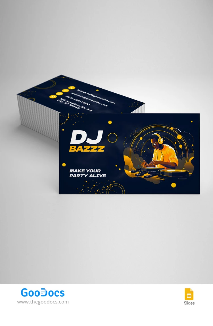 Cartão de visita do DJ - free Google Docs Template - 10067742