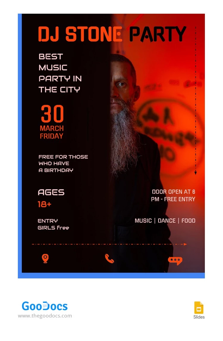 Poster per festa del DJ - free Google Docs Template - 10063409