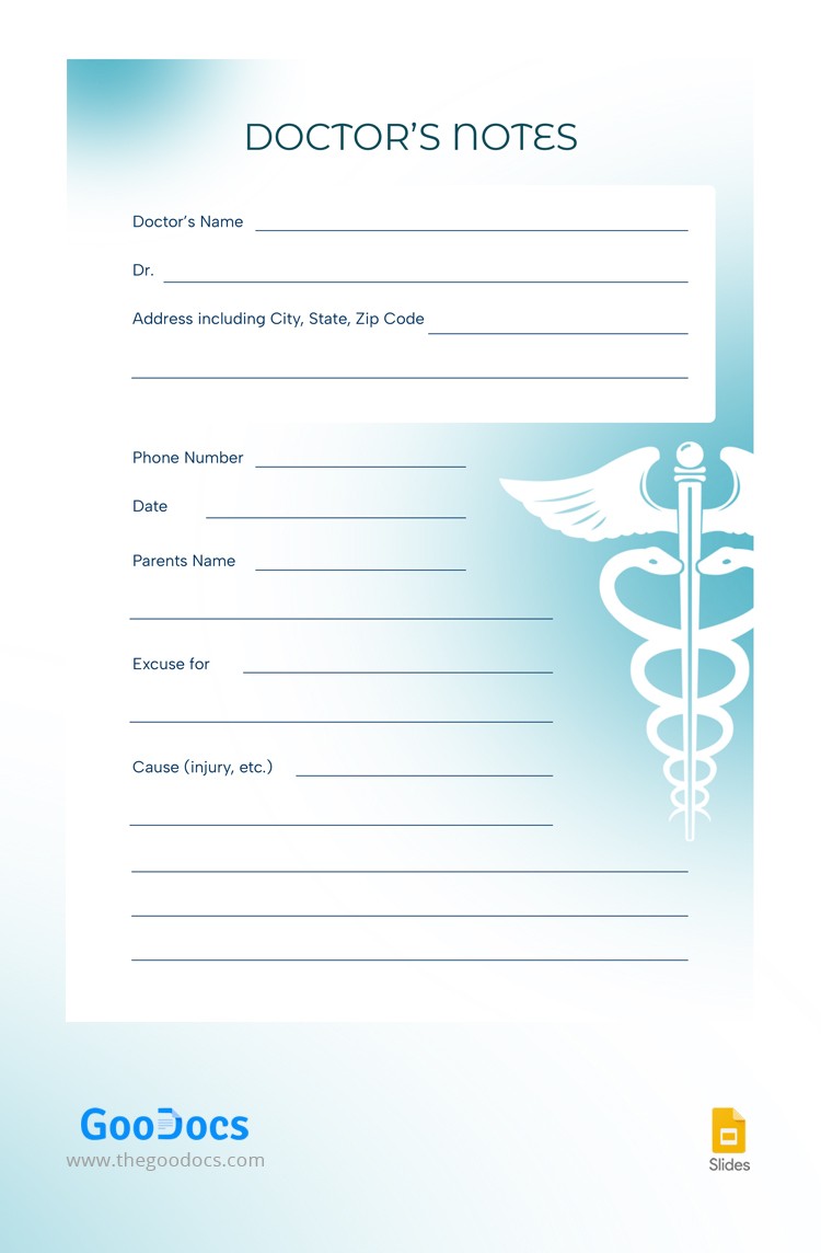Free Doctors Note Template In Google Slides Free Doctors Note Template In Google Slides