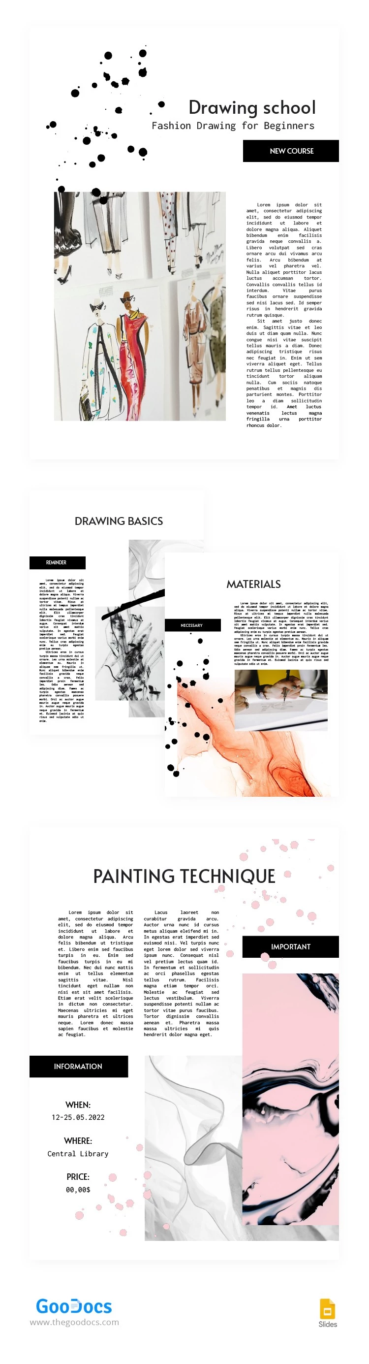 Bulletin de l'école de dessin - free Google Docs Template - 10062935