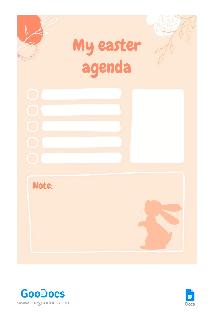 Peach Illustrated Daily Agenda - free Google Docs Template - 10063847