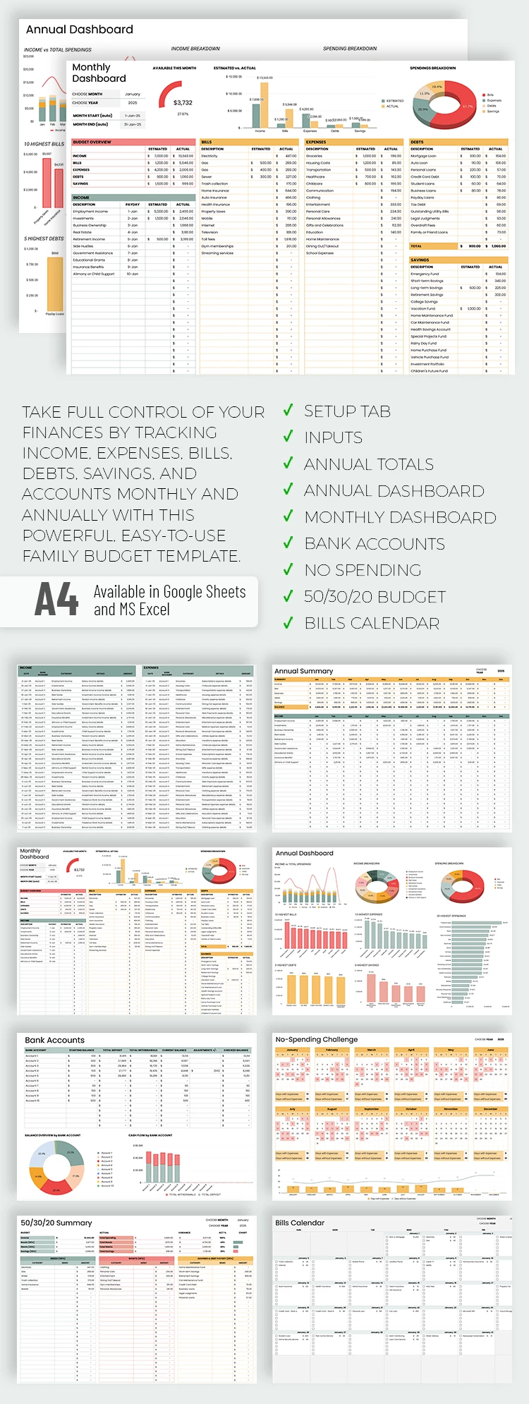 Easy-to-Use Family Budget Tracker Template - free Google Docs Template - 10071344