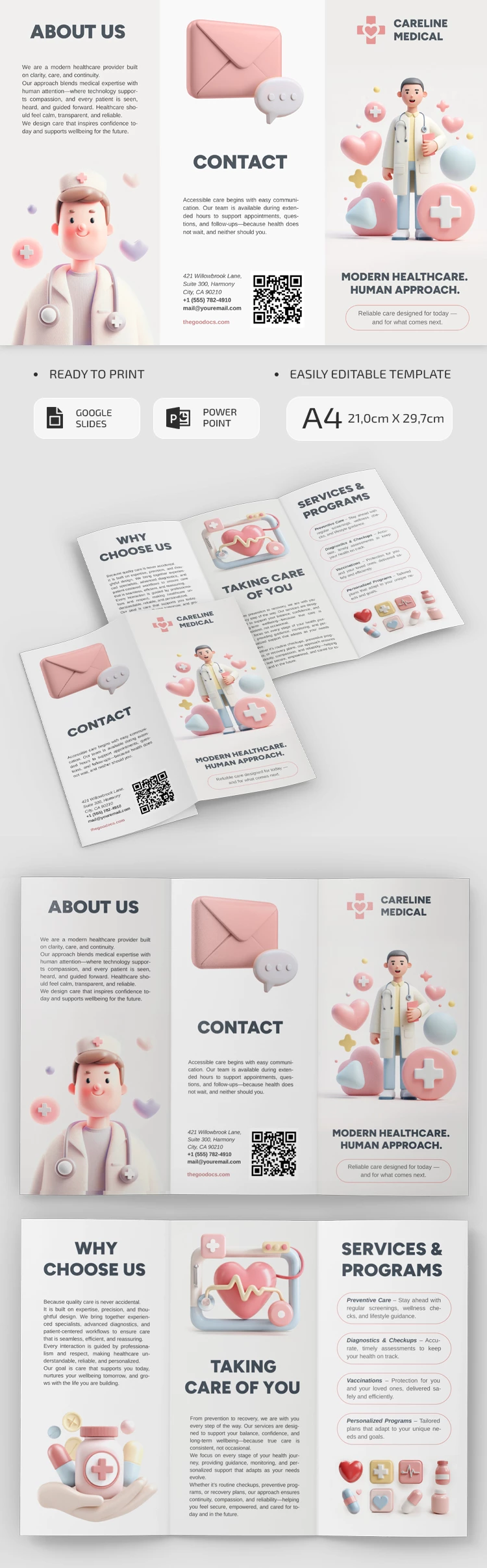 Editable Healthcare Brochure - free Google Docs Template - 10072683