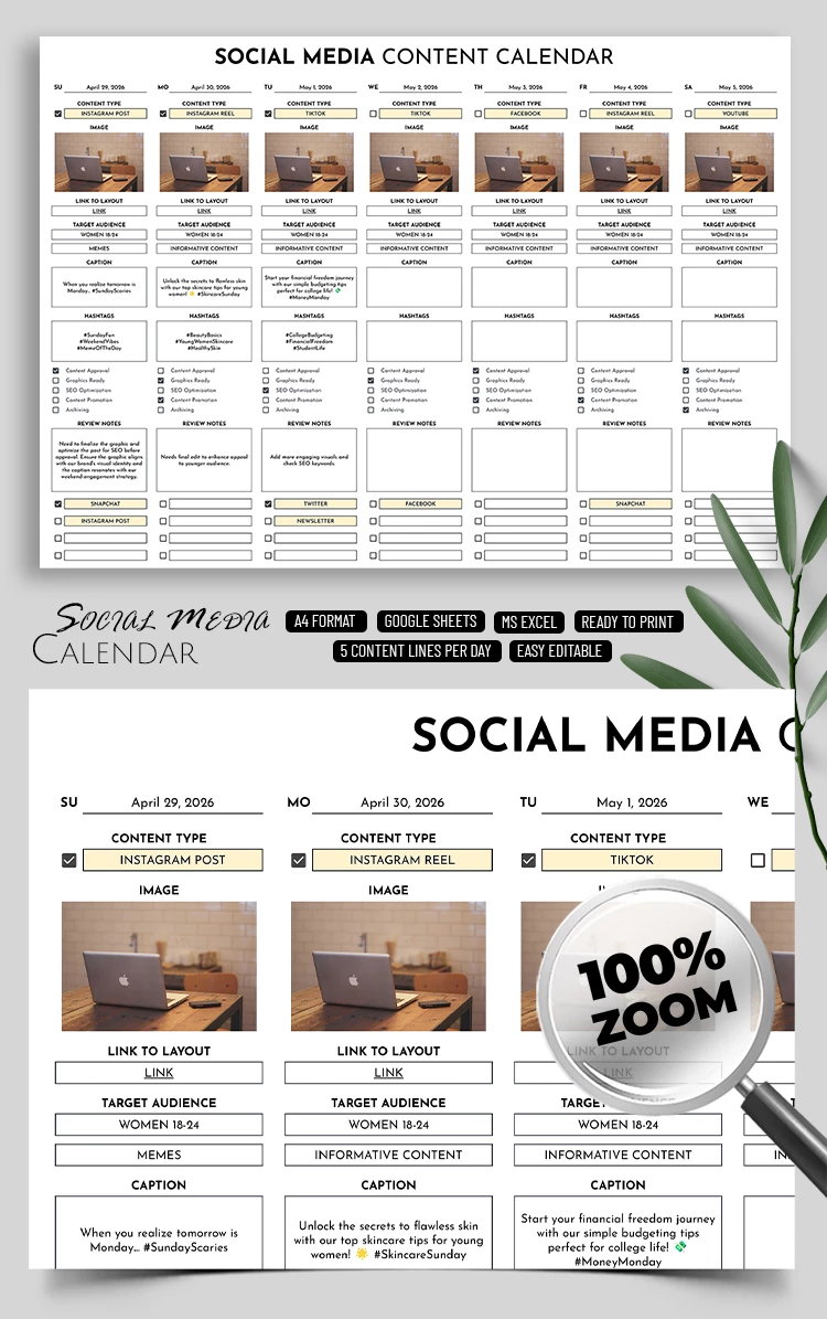 Editable Social Media Content Calendar - free Google Docs Template - 10071256 Editable Social Media Content Calendar - free Google Docs Template - 10071256