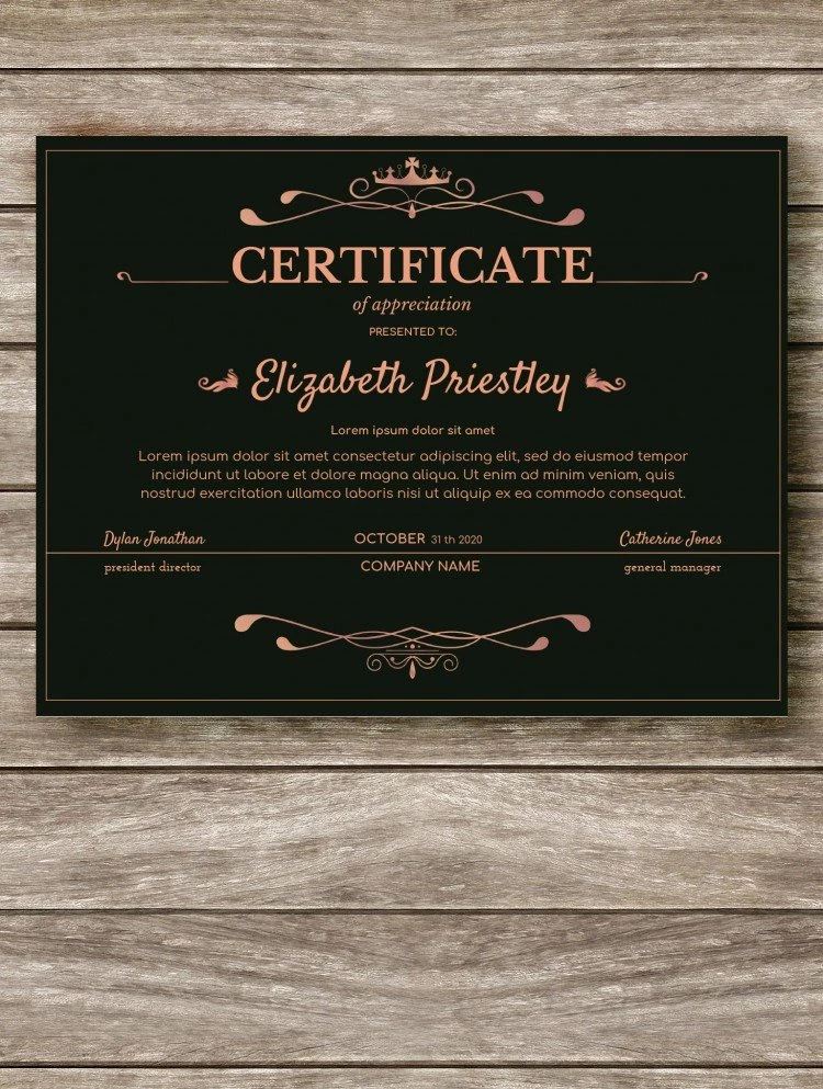 Elegante Certificado de Apreciação. - free Google Docs Template - 10061537