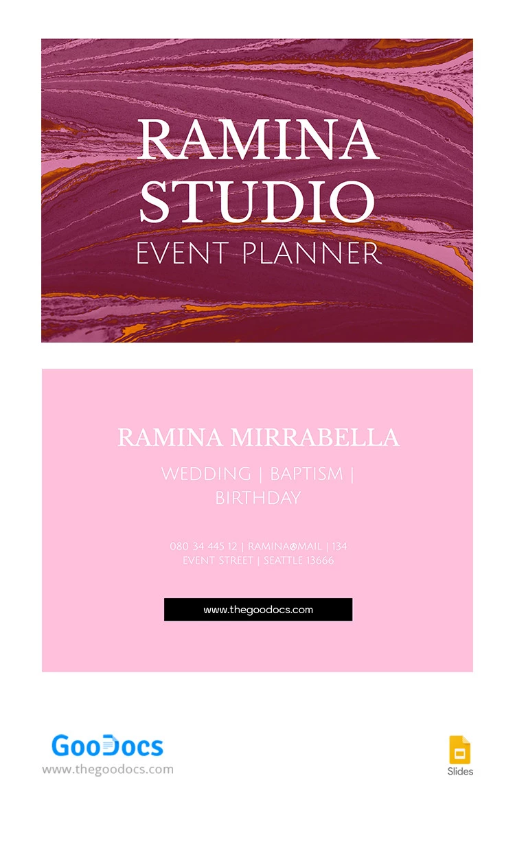 Glamorous Event Planner Business Card - free Google Docs Template - 10065416