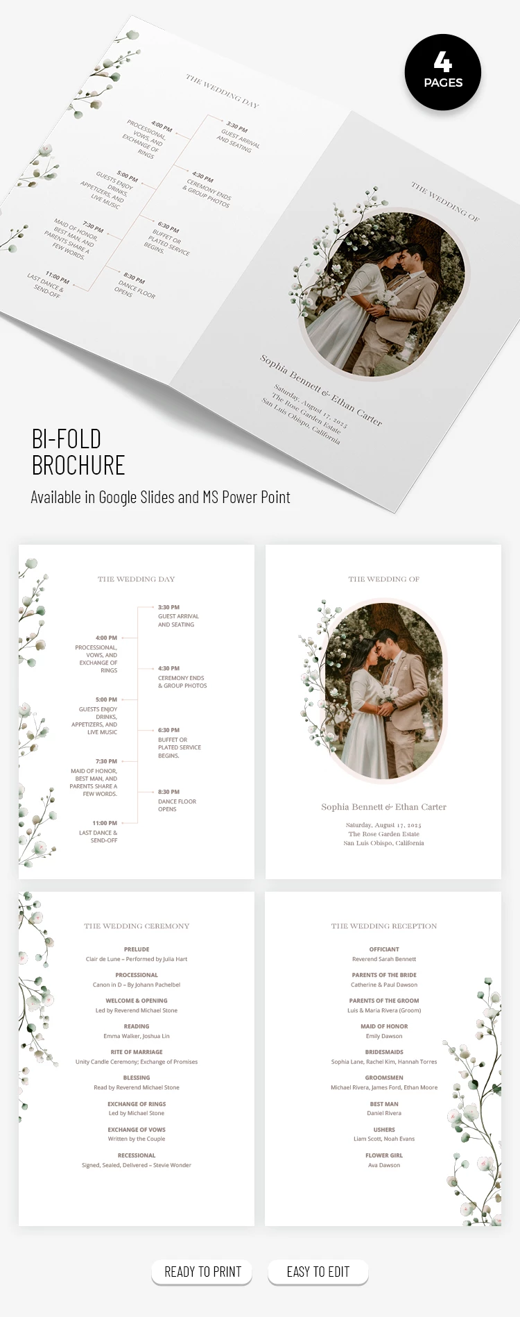 Plantilla elegante de folleto bifold para bodas - free Google Docs Template - 10071289 Plantilla elegante de folleto bifold para bodas - free Google Docs Template - 10071289