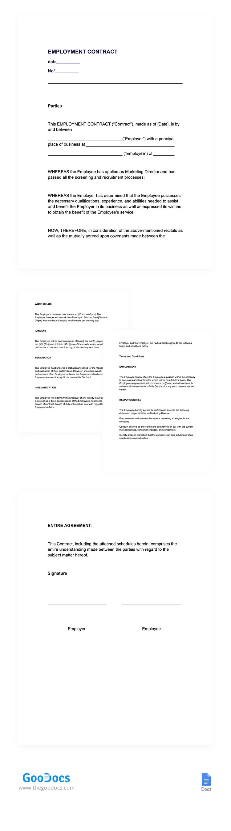 Contrato de empleo - free Google Docs Template - 10065721