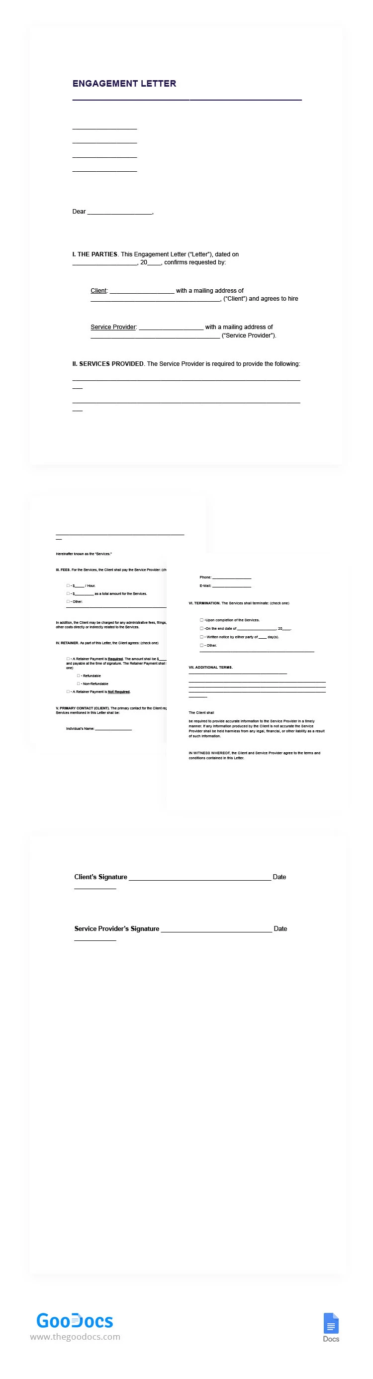 Engagementsschreiben - free Google Docs Template - 10067112