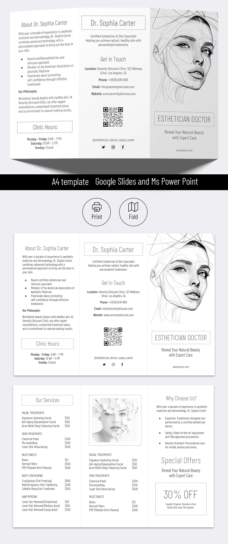 Esthetician Doctor Brochure - free Google Docs Template - 10069757