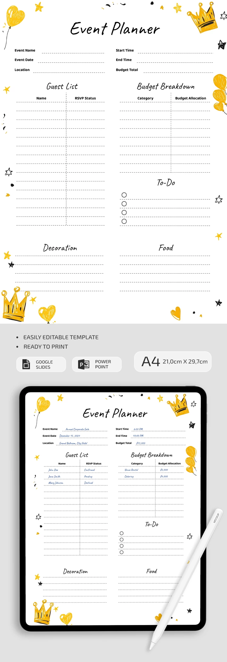 Event Planner - free Google Docs Template - 10069599