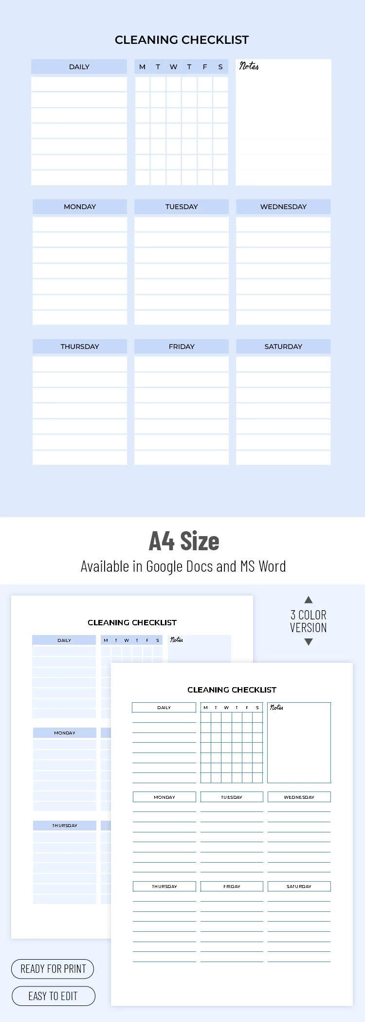 Everyday Cleaning Schedule Checklist - free Google Docs Template - 10061912