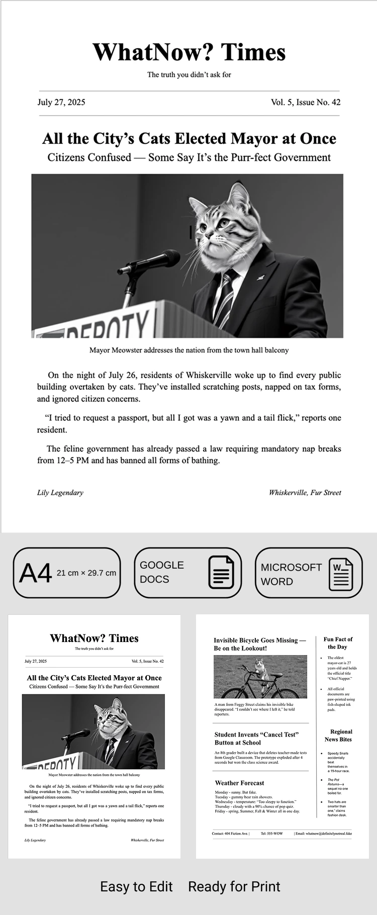 Fausse Journal pour Récit - free Google Docs Template - 10071565