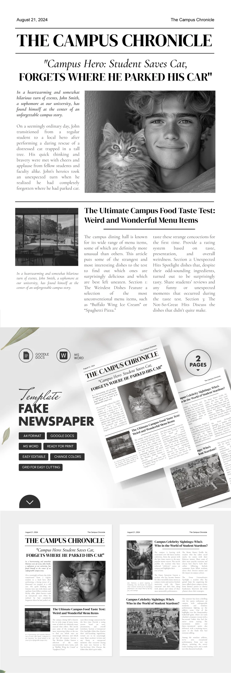 Periódico Falso - free Google Docs Template - 10069202