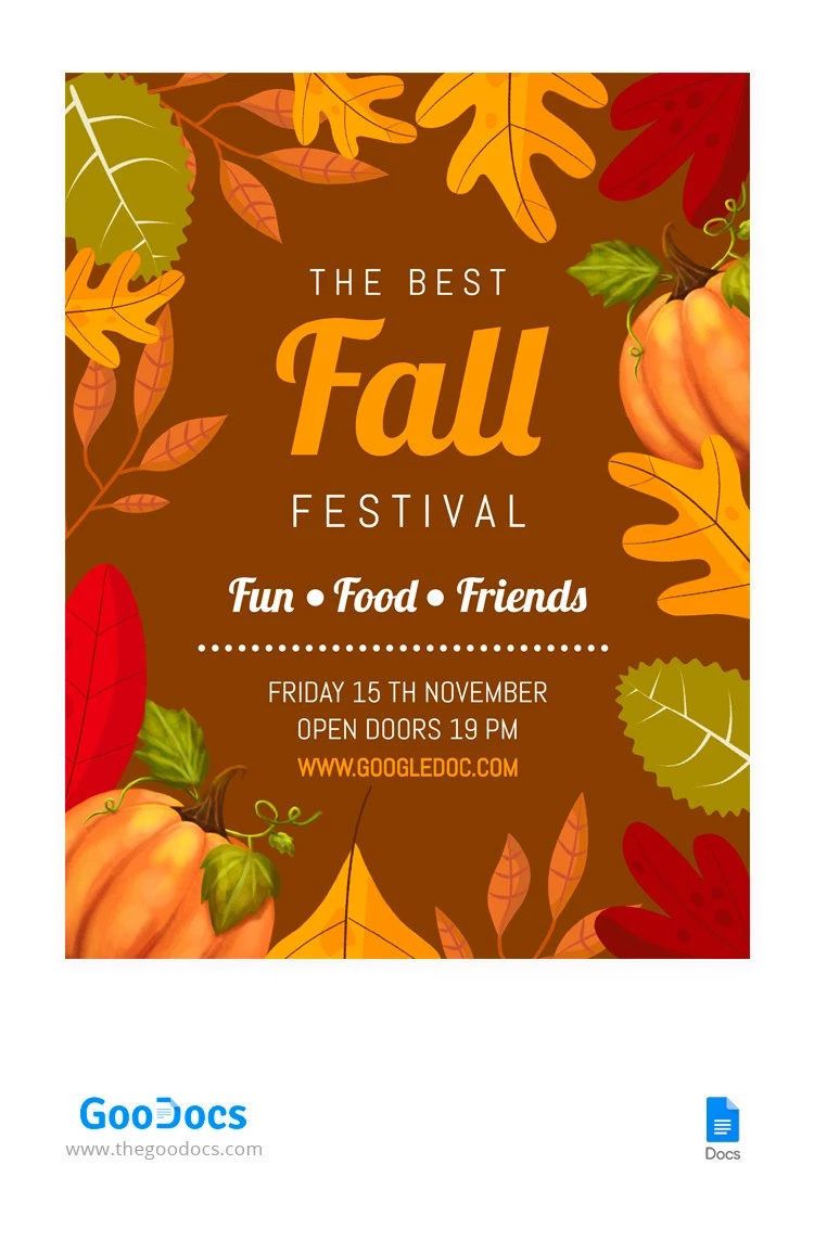 Invitación ilustrada para el Festival de Otoño - free Google Docs Template - 10064583