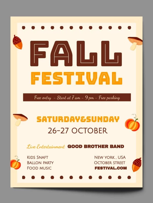 Fall Festival Postcard - free Google Docs Template - 10061786