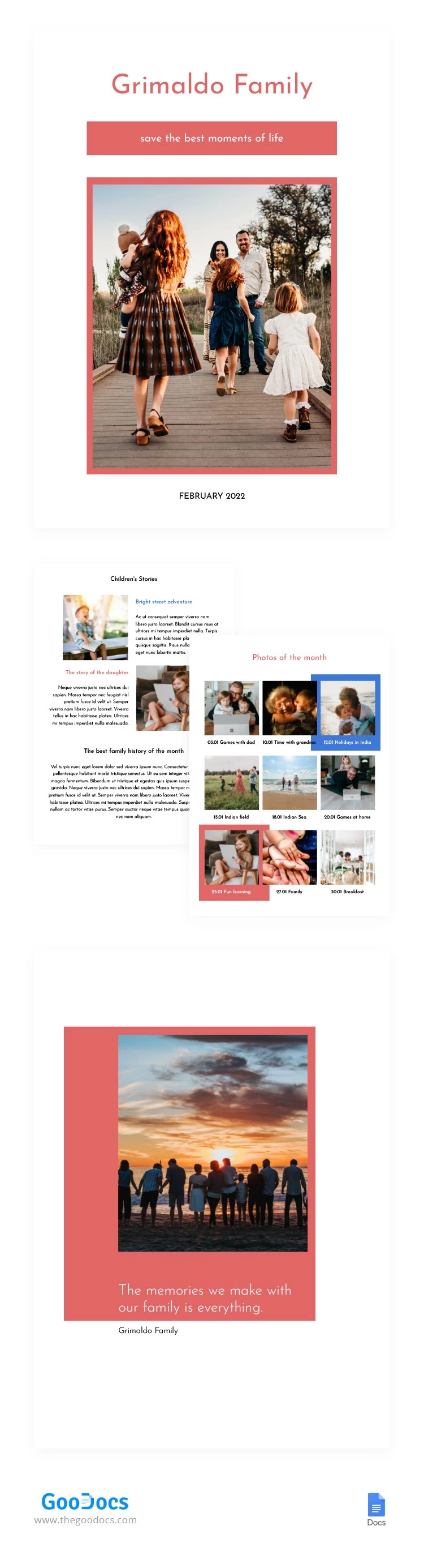 Álbum de fotos familiar - free Google Docs Template - 10063489