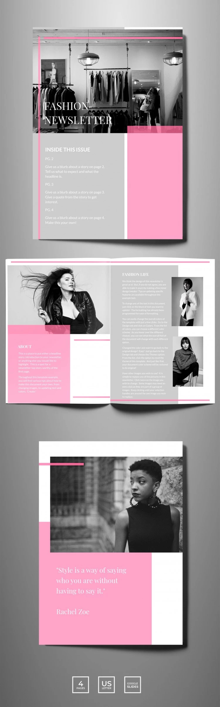 Fashion Newsletters - free Google Docs Template - 10061919