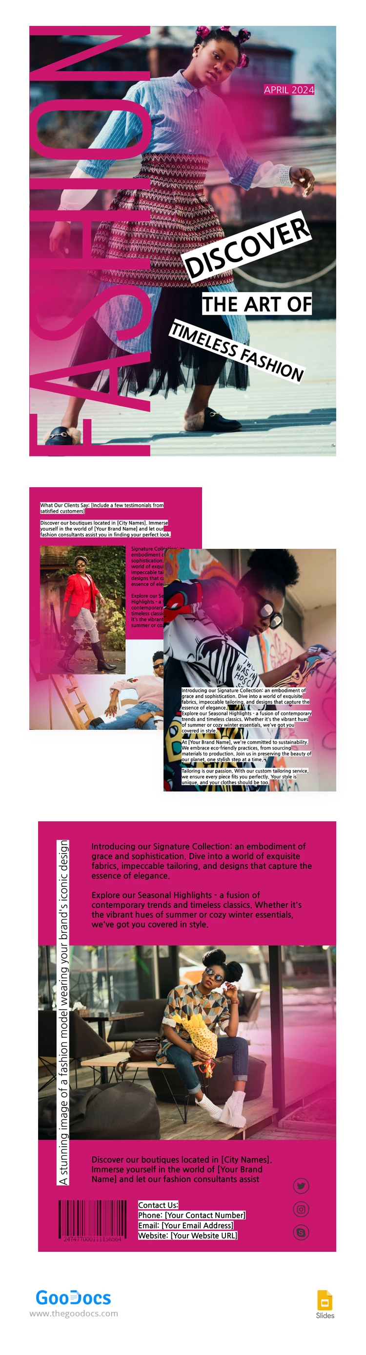Fashion Pink Brochure - free Google Docs Template - 10066874