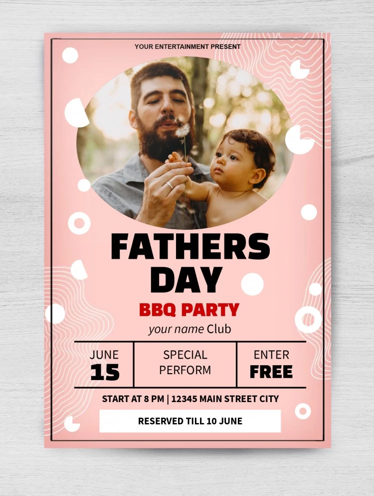 Invitation pour la fête des pères - free Google Docs Template - 10061725