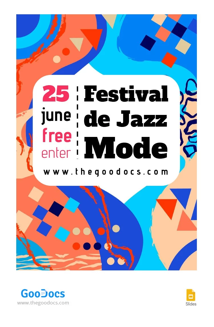 Cartel del Festival de Jazz de Moda - free Google Docs Template - 10064114