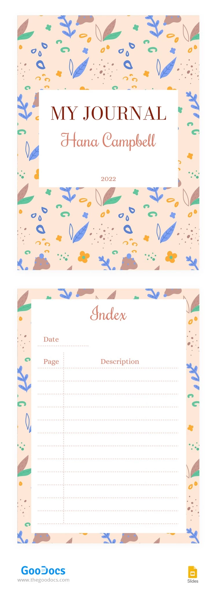 Bullet journal floral - free Google Docs Template - 10062940