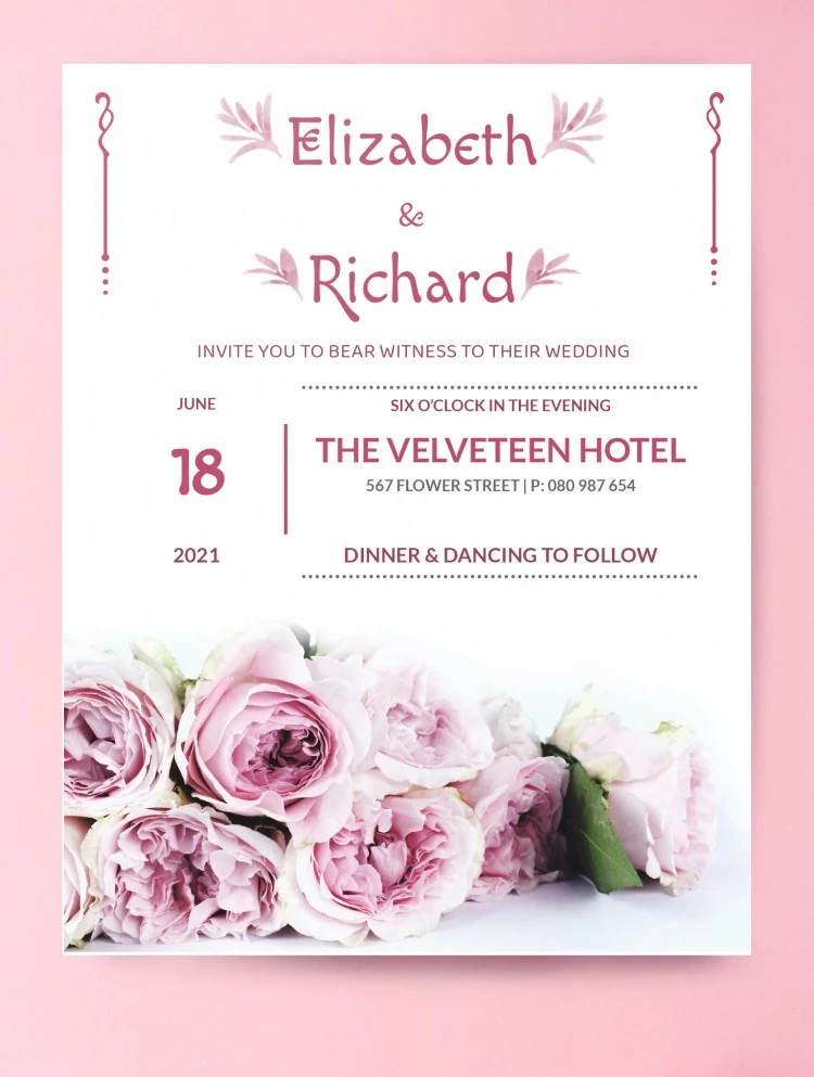 Invitación floral - free Google Docs Template - 10061796