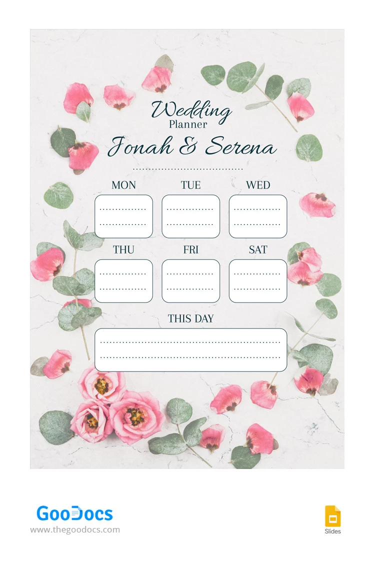 Floral Light Wedding Planners - free Google Docs Template - 10065570