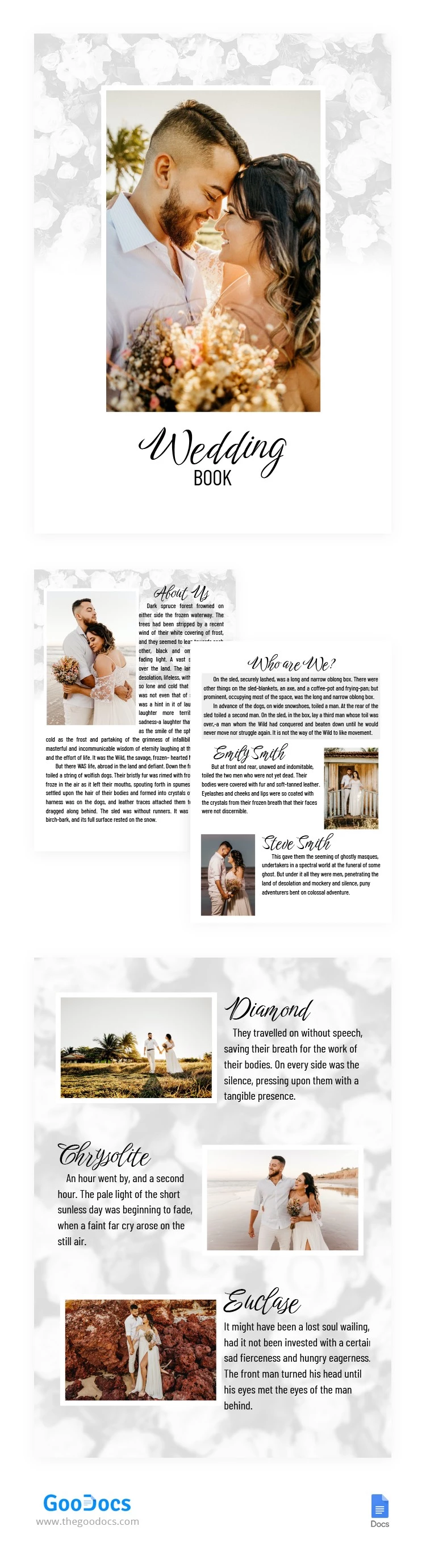 Livre de mariage floral - free Google Docs Template - 10064683