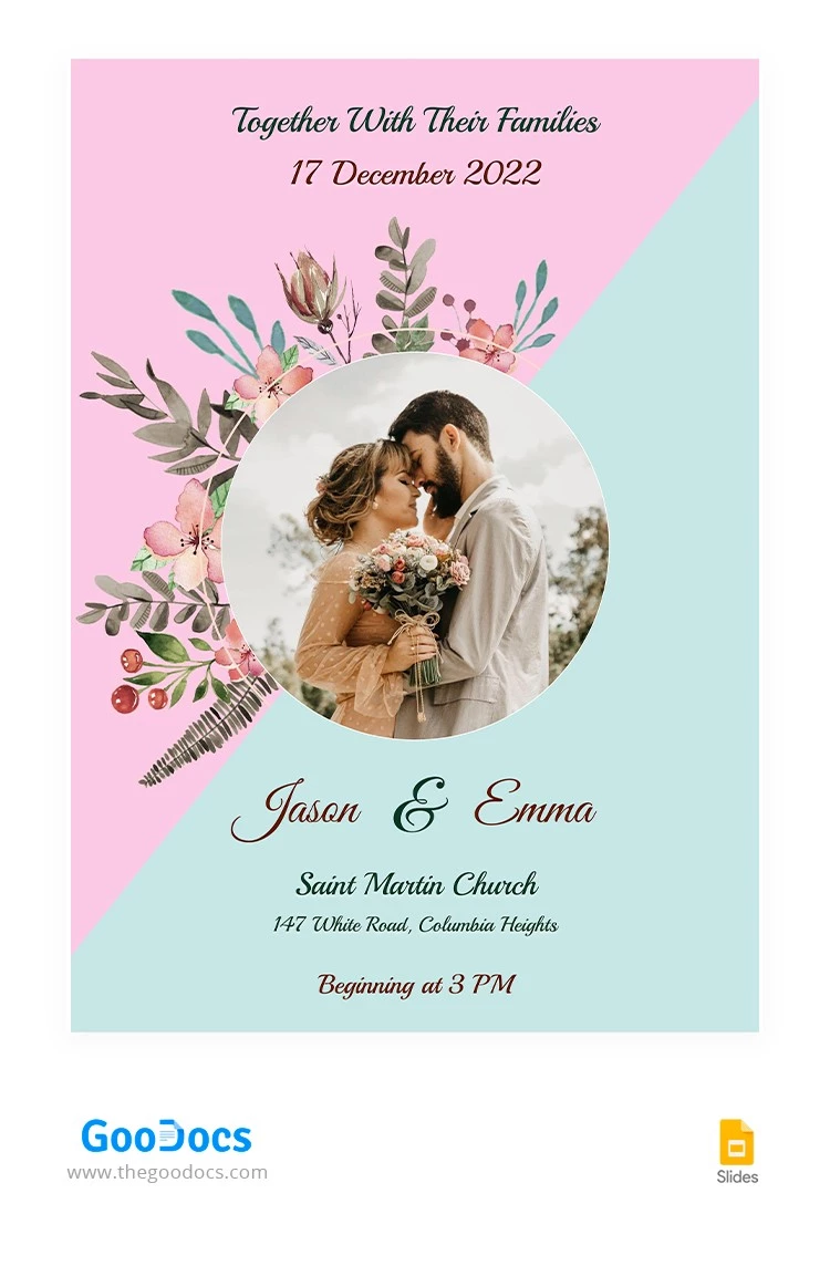Floral Wedding Flyer - free Google Docs Template - 10065025