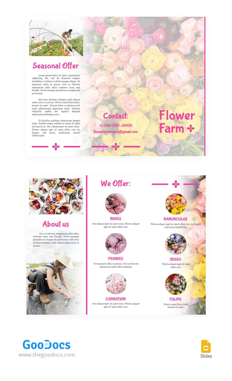 Flower Farm Brochure - free Google Docs Template - 10063087