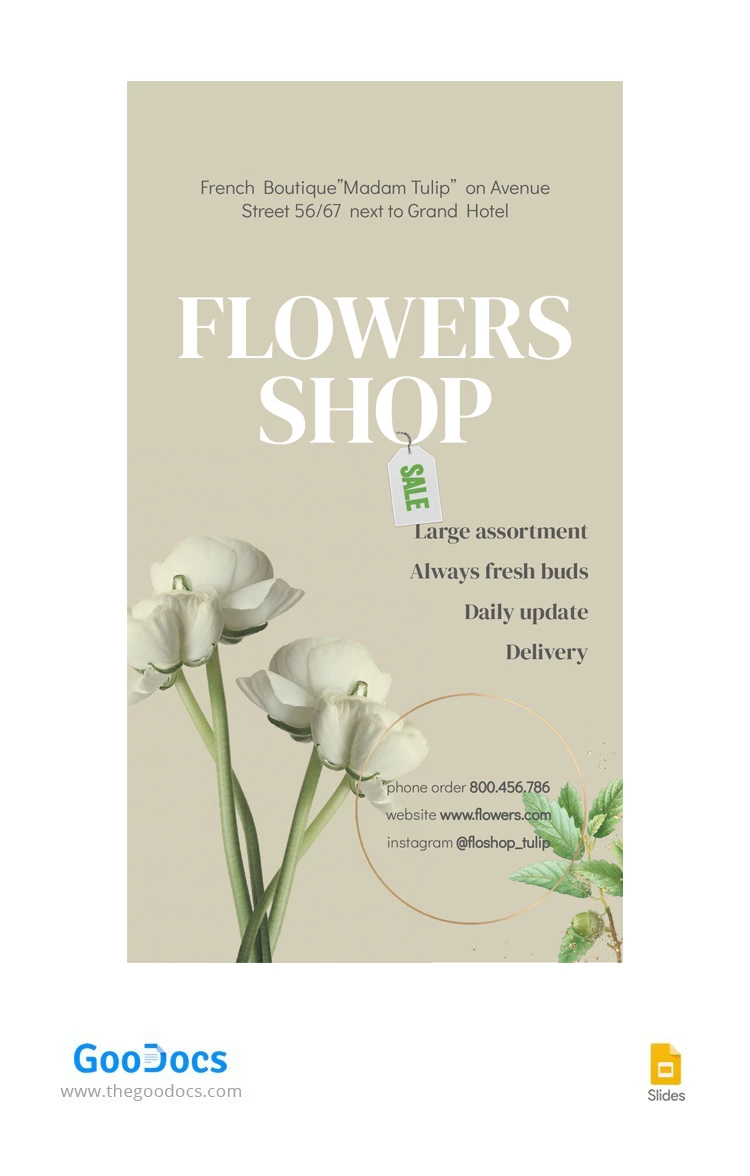 Flowers Instagram Story - free Google Docs Template - 10067521