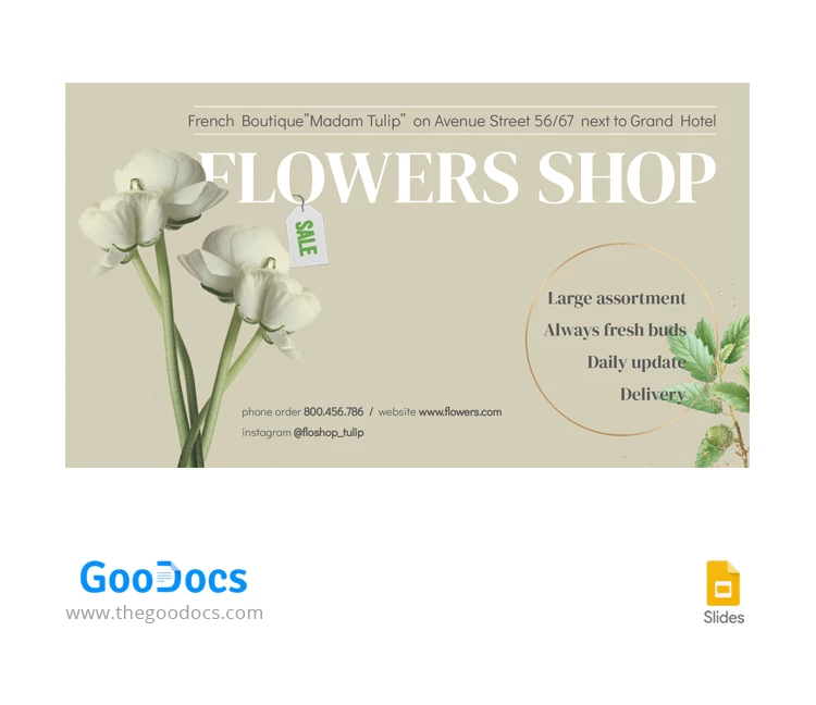 Miniatura de YouTube para una tienda de flores - free Google Docs Template - 10067523