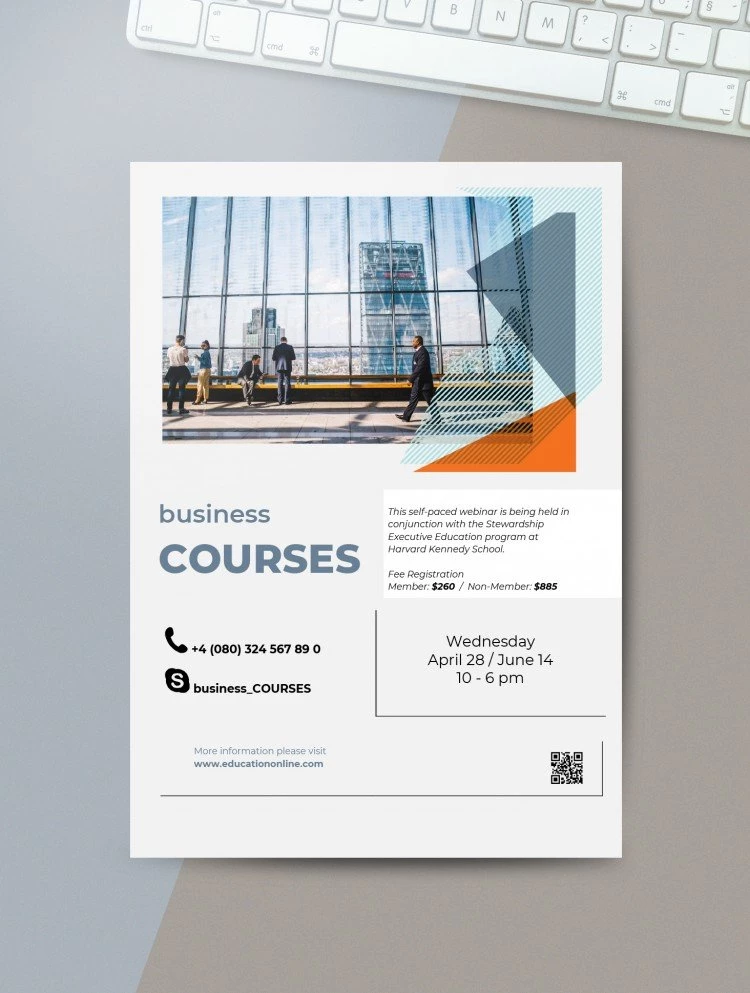 Flyer de cours d'affaires. - free Google Docs Template - 10061484