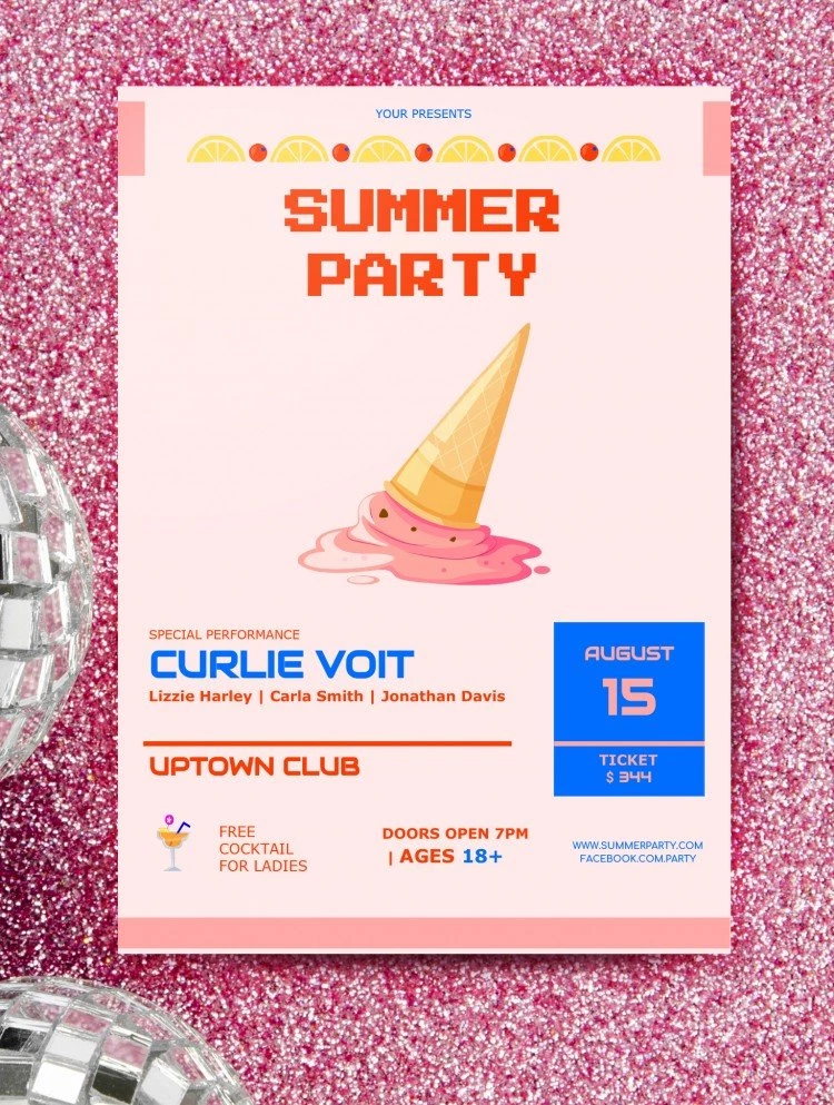Summer Party Flyer - free Google Docs Template - 10061522