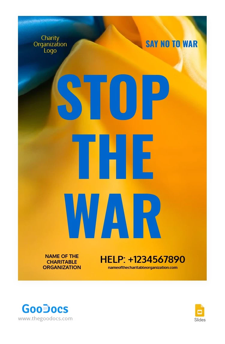 Flyer Stopp den Krieg - free Google Docs Template - 10063629