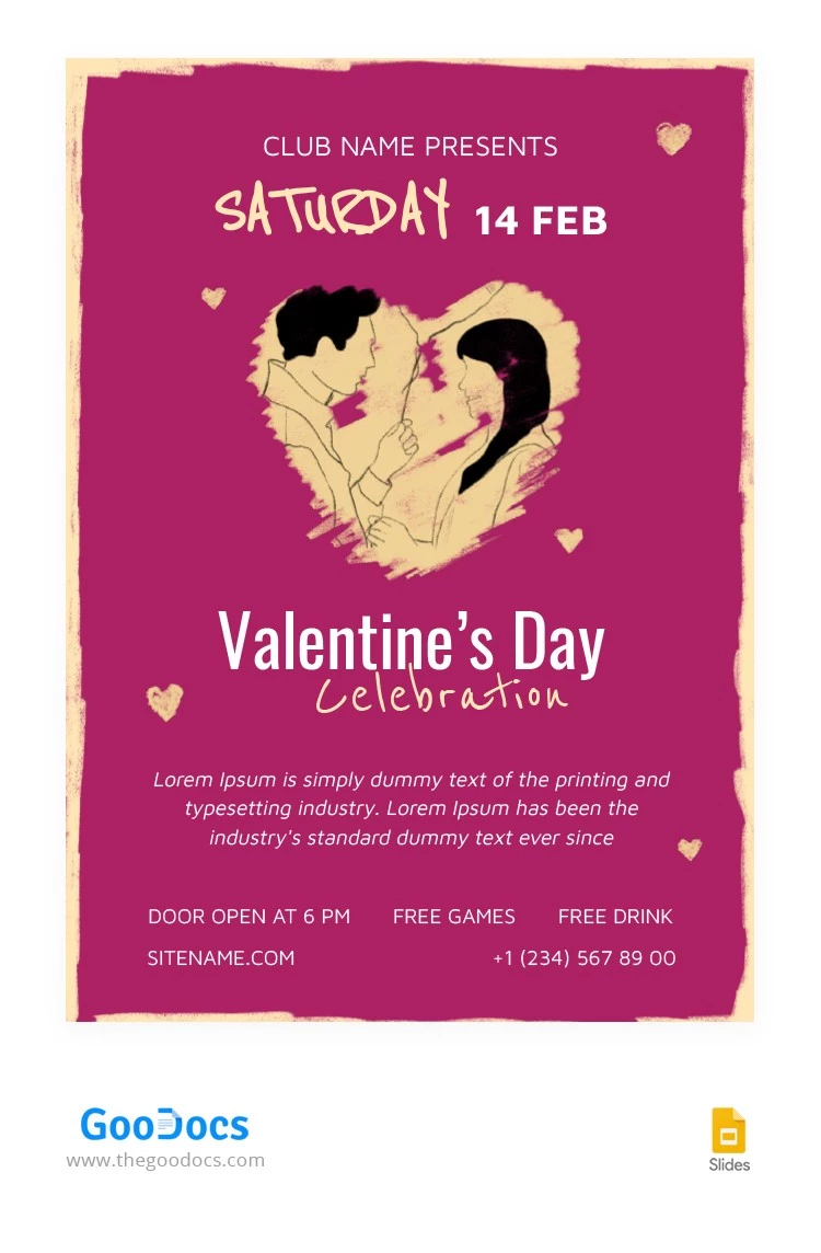 Flyer Valentines Day - free Google Docs Template - 10063255