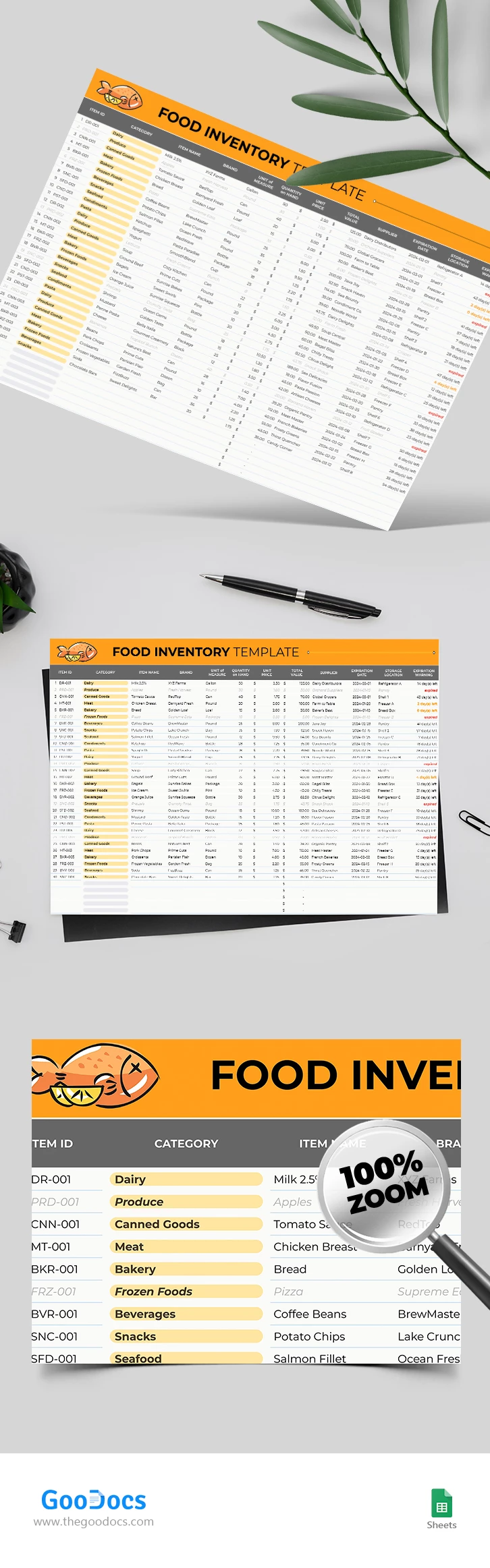 Food Inventory - free Google Docs Template - 10067935