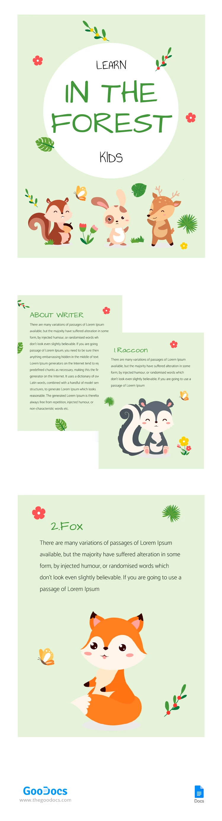 Forest Animal Book - free Google Docs Template - 10065332