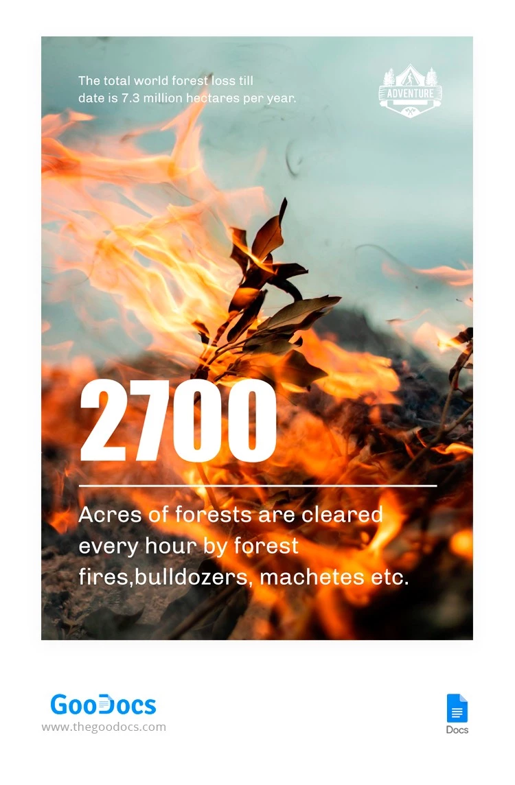 Affiche d'incendie de forêt - free Google Docs Template - 10062351