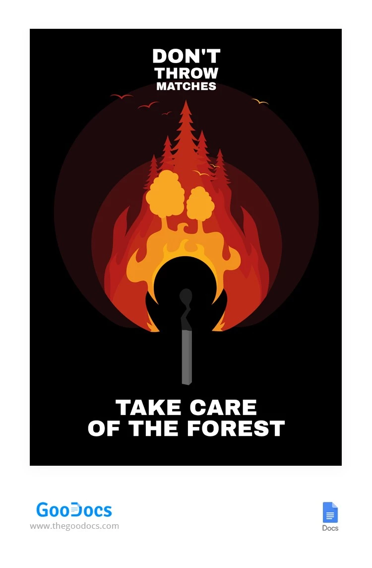 Póster de incendios forestales. - free Google Docs Template - 10062265