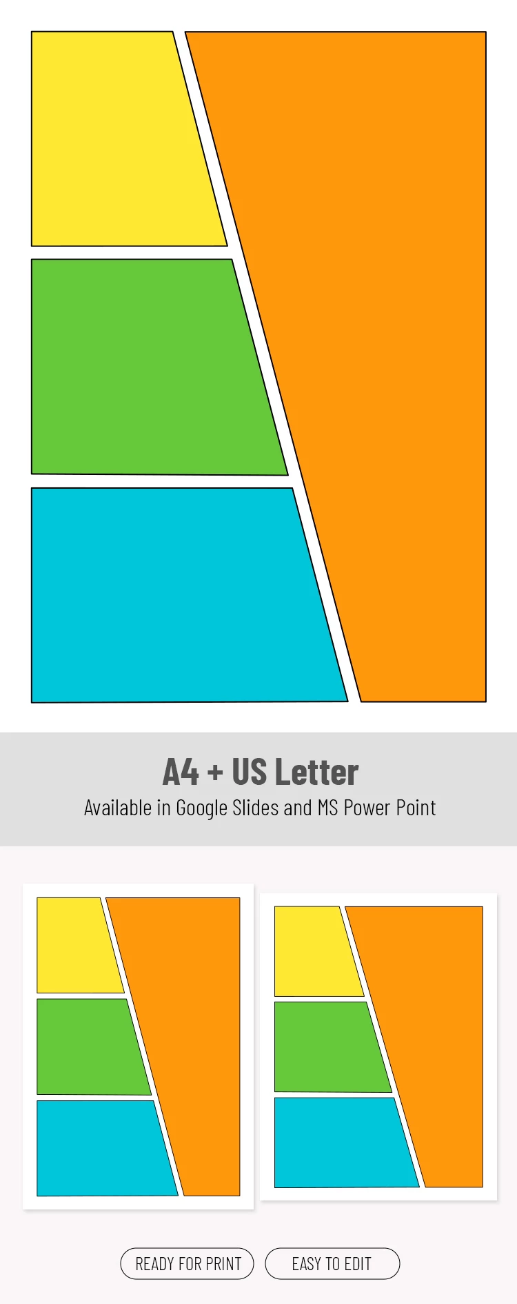 Four Panel Comic Strip Template – Color Version - free Google Docs Template - 10072351