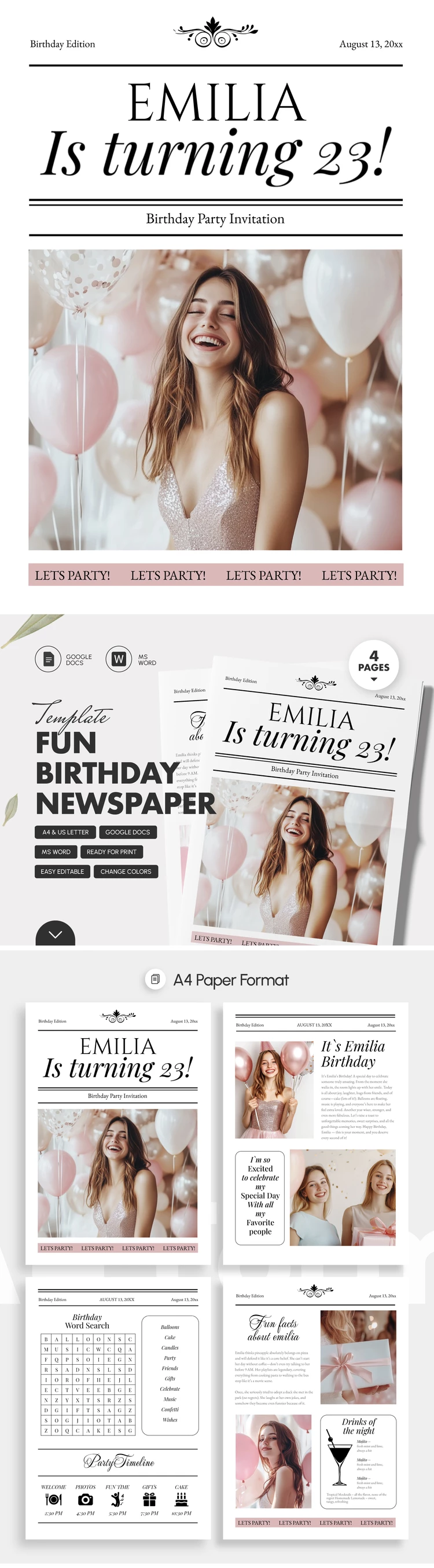 Fun Birthday Newspaper Template - free Google Docs Template - 10071251 Fun Birthday Newspaper Template - free Google Docs Template - 10071251