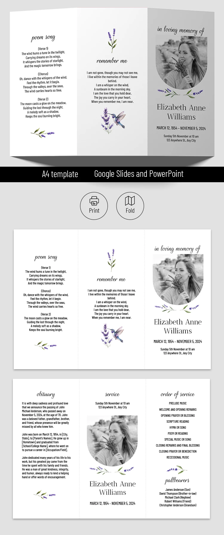 Simple Funeral Brochure - free Google Docs Template - 10069582