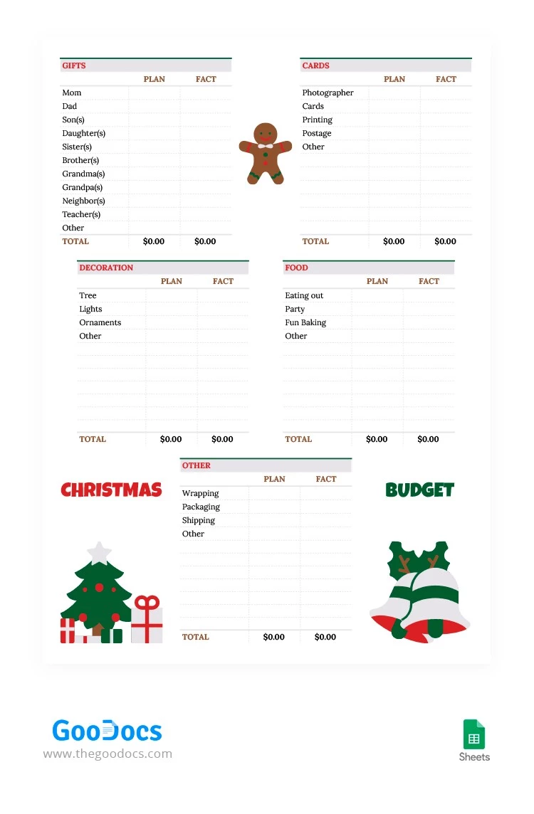 Orçamento engraçado de Natal - free Google Docs Template - 10062730