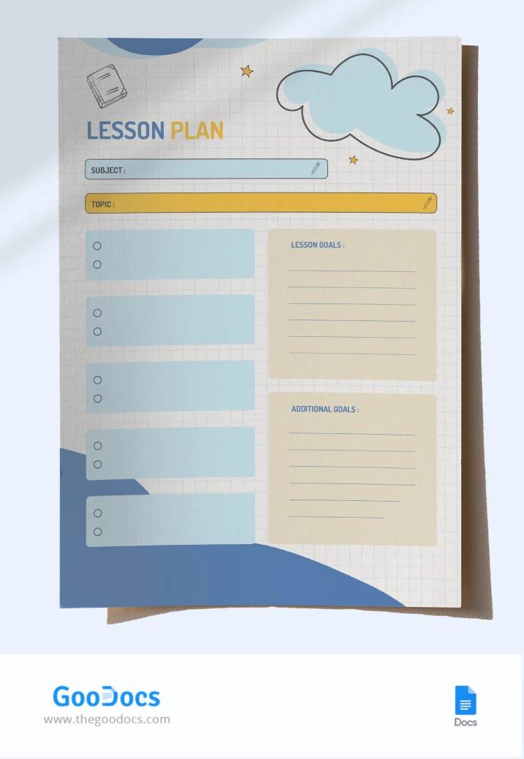 Plan de lecciones diarias divertidas. - free Google Docs Template - 10066927