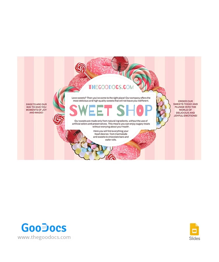 Thumbnail divertente dello Sweet Shop rosa su Youtube - free Google Docs Template - 10065804
